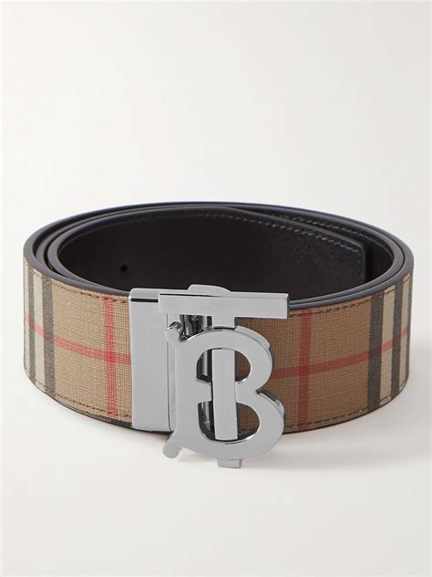 burberry check and leather belt|authentic Burberry belt.